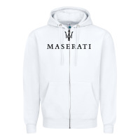 White simple white trident symbol essential Zipper Hoodie - linhVisuals