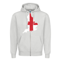 Dove Grey england Flag Map Drawing Line Art Zipper Hoodie - linhVisuals