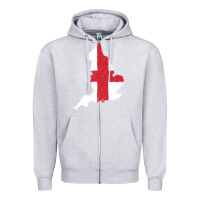 Heather Grey england Flag Map Drawing Line Art Zipper Hoodie - linhVisuals