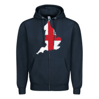 Navy england Flag Map Drawing Line Art Zipper Hoodie - linhVisuals