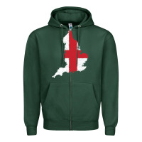 Sports Green england Flag Map Drawing Line Art Zipper Hoodie - linhVisuals