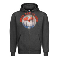 Charcoal Heather bozo the clown vintage style faded design ,  bozo Zipper Hoodie - linhVisuals
