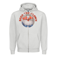 Dove Grey bozo the clown vintage style faded design ,  bozo Zipper Hoodie - linhVisuals