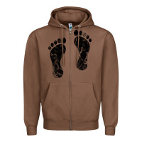 Chestnut 70's footprints   footprint Zipper Hoodie - linhVisuals