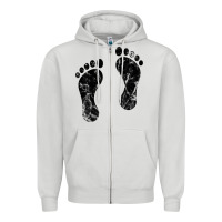 Dove Grey 70's footprints   footprint Zipper Hoodie - linhVisuals