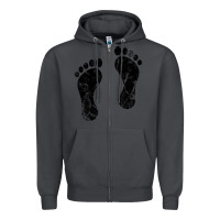 Smoke 70's footprints   footprint Zipper Hoodie - linhVisuals