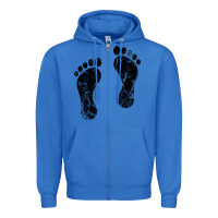 True Royal 70's footprints   footprint Zipper Hoodie - linhVisuals