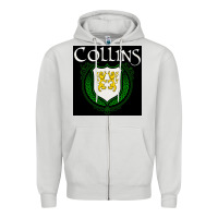 Dove Grey collins family irish coat of arms Zipper Hoodie - linhVisuals