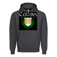 Smoke collins family irish coat of arms Zipper Hoodie - linhVisuals