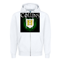 White collins family irish coat of arms Zipper Hoodie - linhVisuals