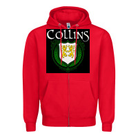 Red collins family irish coat of arms Zipper Hoodie - linhVisuals