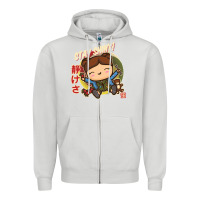 Dove Grey kaylee kawaii Zipper Hoodie - linhVisuals