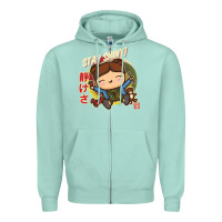 Seafoam kaylee kawaii Zipper Hoodie - linhVisuals
