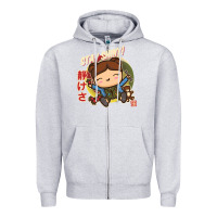 Heather Grey kaylee kawaii Zipper Hoodie - linhVisuals