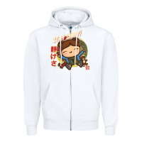 White kaylee kawaii Zipper Hoodie - linhVisuals