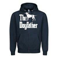 Navy the dogfather Zipper Hoodie - linhVisuals