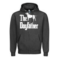 Charcoal Heather the dogfather Zipper Hoodie - linhVisuals