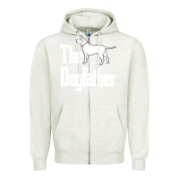 Oatmeal Heather the dogfather Zipper Hoodie - linhVisuals