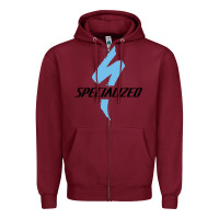 Burgundy Specialized Bikes Bicycle Zipper Hoodie - linhVisuals
