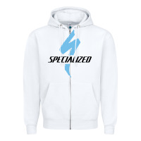 White Specialized Bikes Bicycle Zipper Hoodie - linhVisuals