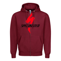 Burgundy Specialized Bikes Bicycle Zipper Hoodie - linhVisuals