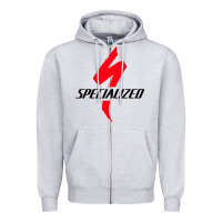 Heather Grey Specialized Bikes Bicycle Zipper Hoodie - linhVisuals