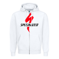 White Specialized Bikes Bicycle Zipper Hoodie - linhVisuals