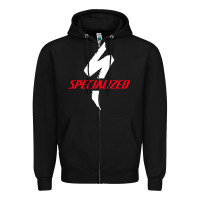 Black Specialized Bikes Bicycle Zipper Hoodie - linhVisuals