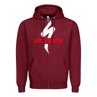 Burgundy Specialized Bikes Bicycle Zipper Hoodie - linhVisuals