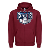 Burgundy madison capitols Zipper Hoodie - linhVisuals