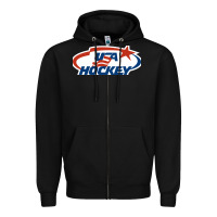 Black usa hockey Zipper Hoodie - linhVisuals