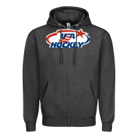 Charcoal Heather usa hockey Zipper Hoodie - linhVisuals
