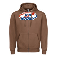 Chestnut usa hockey Zipper Hoodie - linhVisuals