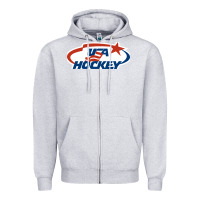 Heather Grey usa hockey Zipper Hoodie - linhVisuals