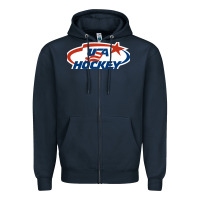 Navy usa hockey Zipper Hoodie - linhVisuals