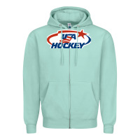 Seafoam usa hockey Zipper Hoodie - linhVisuals