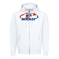 White usa hockey Zipper Hoodie - linhVisuals