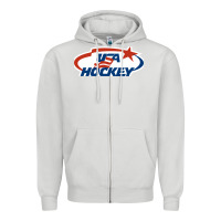 Dove Grey usa hockey Zipper Hoodie - linhVisuals