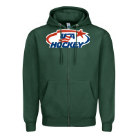 Sports Green usa hockey Zipper Hoodie - linhVisuals