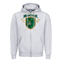 Heather Grey sioux city musketeers Zipper Hoodie - linhVisuals