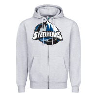 Heather Grey idaho steelheads mountain Zipper Hoodie - linhVisuals