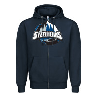 Navy idaho steelheads mountain Zipper Hoodie - linhVisuals