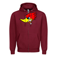 Burgundy woody woodpecker tshirt Zipper Hoodie - linhVisuals