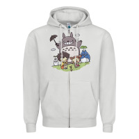 Dove Grey totorooo tshirt Zipper Hoodie - linhVisuals