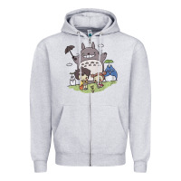 Heather Grey totorooo tshirt Zipper Hoodie - linhVisuals
