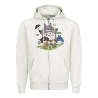 Oatmeal Heather totorooo tshirt Zipper Hoodie - linhVisuals