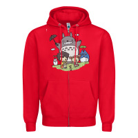 Red totorooo tshirt Zipper Hoodie - linhVisuals