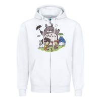 White totorooo tshirt Zipper Hoodie - linhVisuals