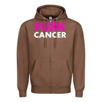 Chestnut fck cancer Zipper Hoodie - linhVisuals