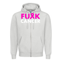 Dove Grey fck cancer Zipper Hoodie - linhVisuals